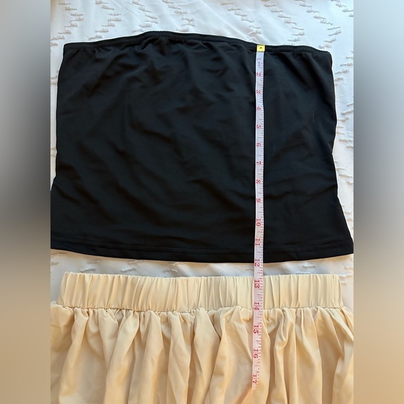 Tween Girl High Elasticity Casual Yoga Sports Skirt And Tube Top - Picture 2 of 5